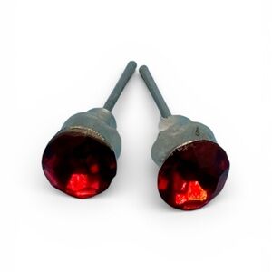 Red Gem Stud Earrings